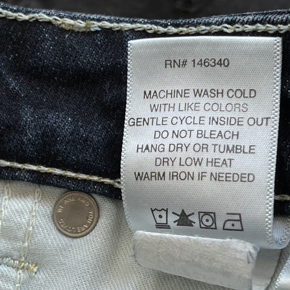 NWOT AMO Womens Jeans SZ 28 BOW Crop Zipper Ankle Dark Wash Straight Summer - Picture 15 of 15